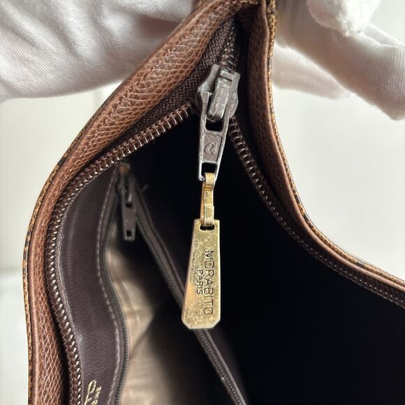 Morabito Paris Vintage Monogram Brown Shoulder Bag with Twisted Strap - Picture 13 of 13